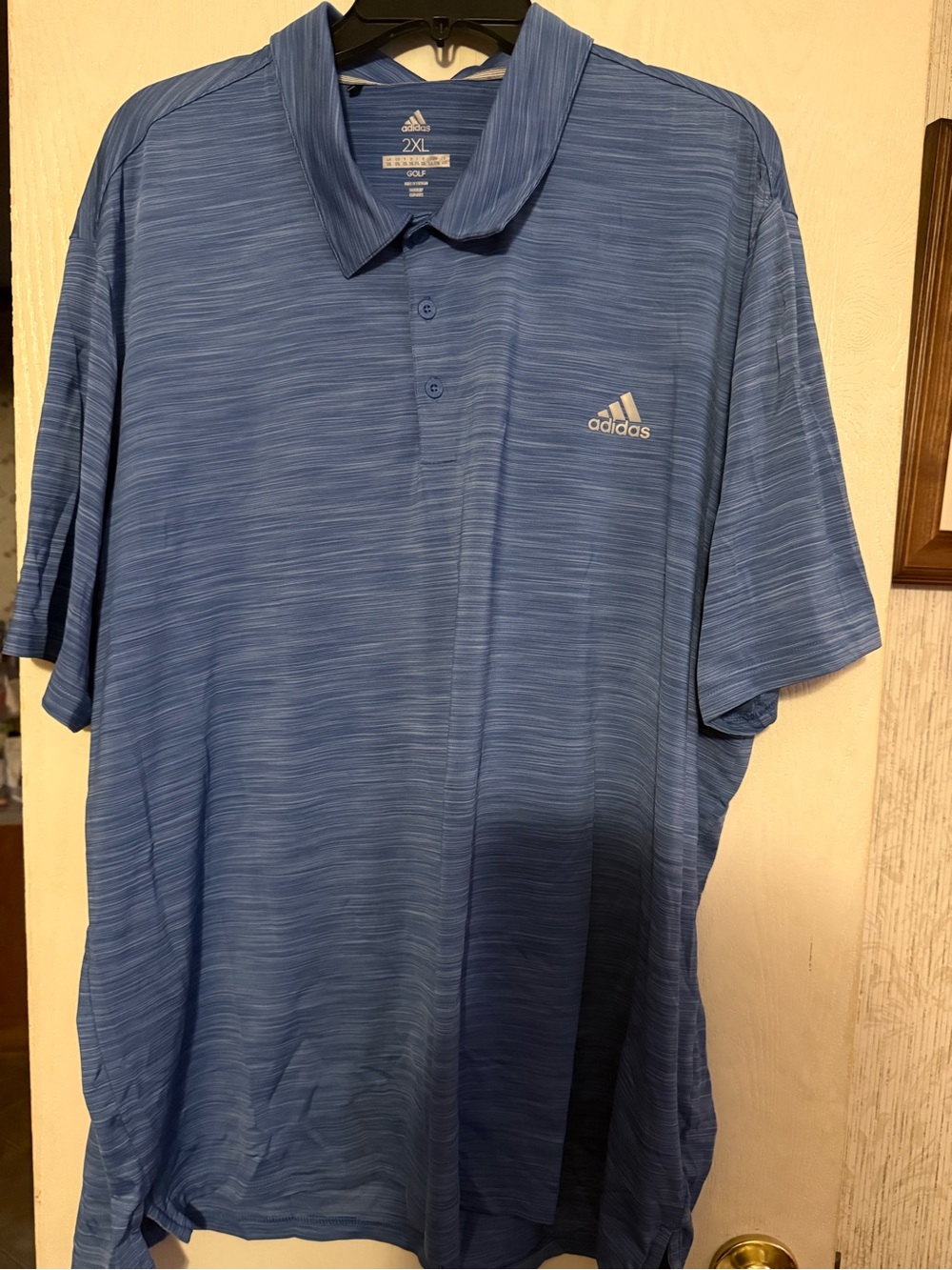 adidas Men’s Light Blue Heather Golf Polo